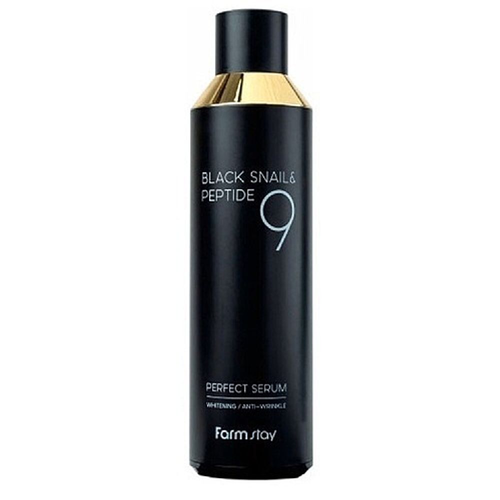 FarmStay Сыворотка с муцином черной улитки и пептидами - Black snail&amp;peptide 9 perfect serum, 100мл