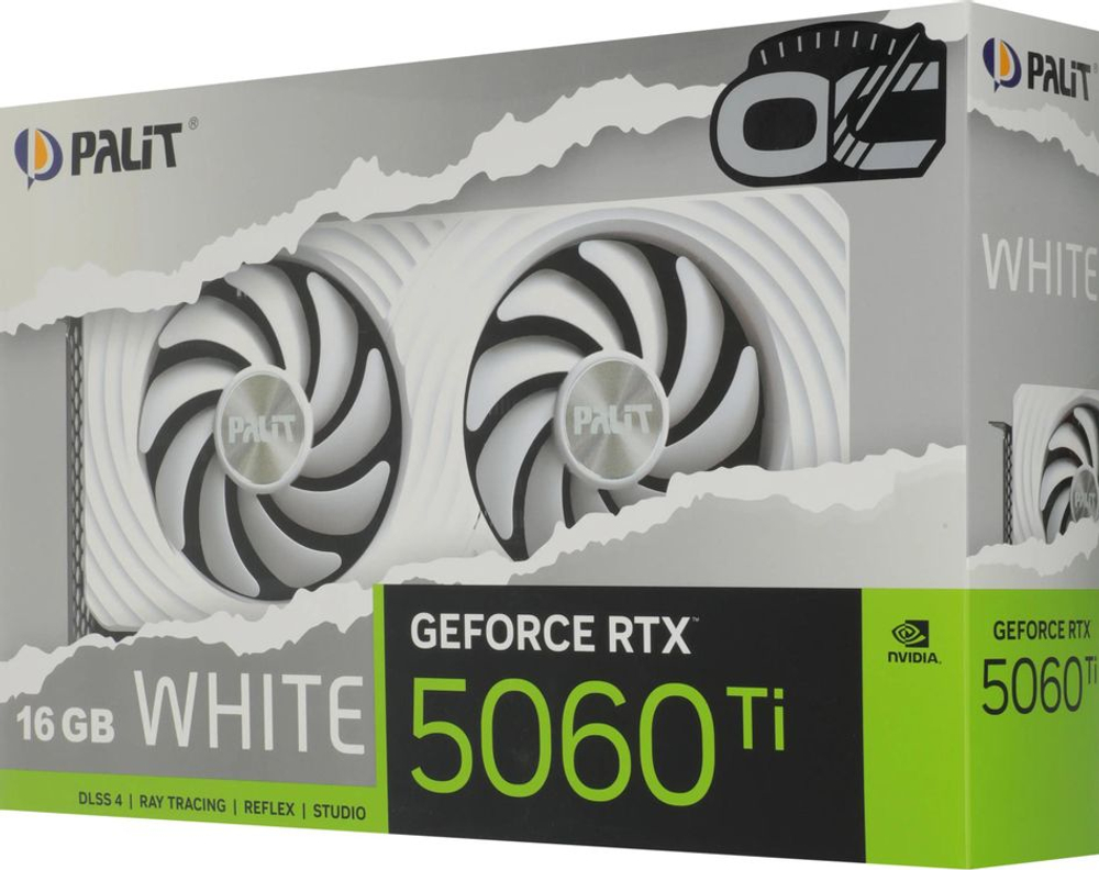 Видеокарта Palit NVIDIA  GeForce RTX 5060TI PA-RTX5060TI WHITE OC 16ГБ White, GDDR7, OC,  Ret [ne7506tu19t1-gb2061m]
