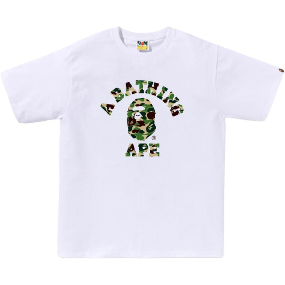 A Bathing Ape Abc Camo Ape Face Tee белый зеленый