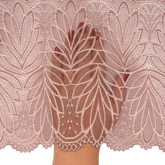 Кружево эластичное кофейно-розовое 21 см