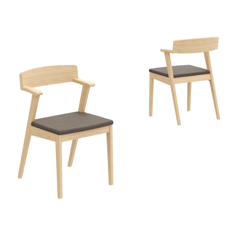 Стул кресло OSTIN 3, светлое дерево + темный шоколад 232