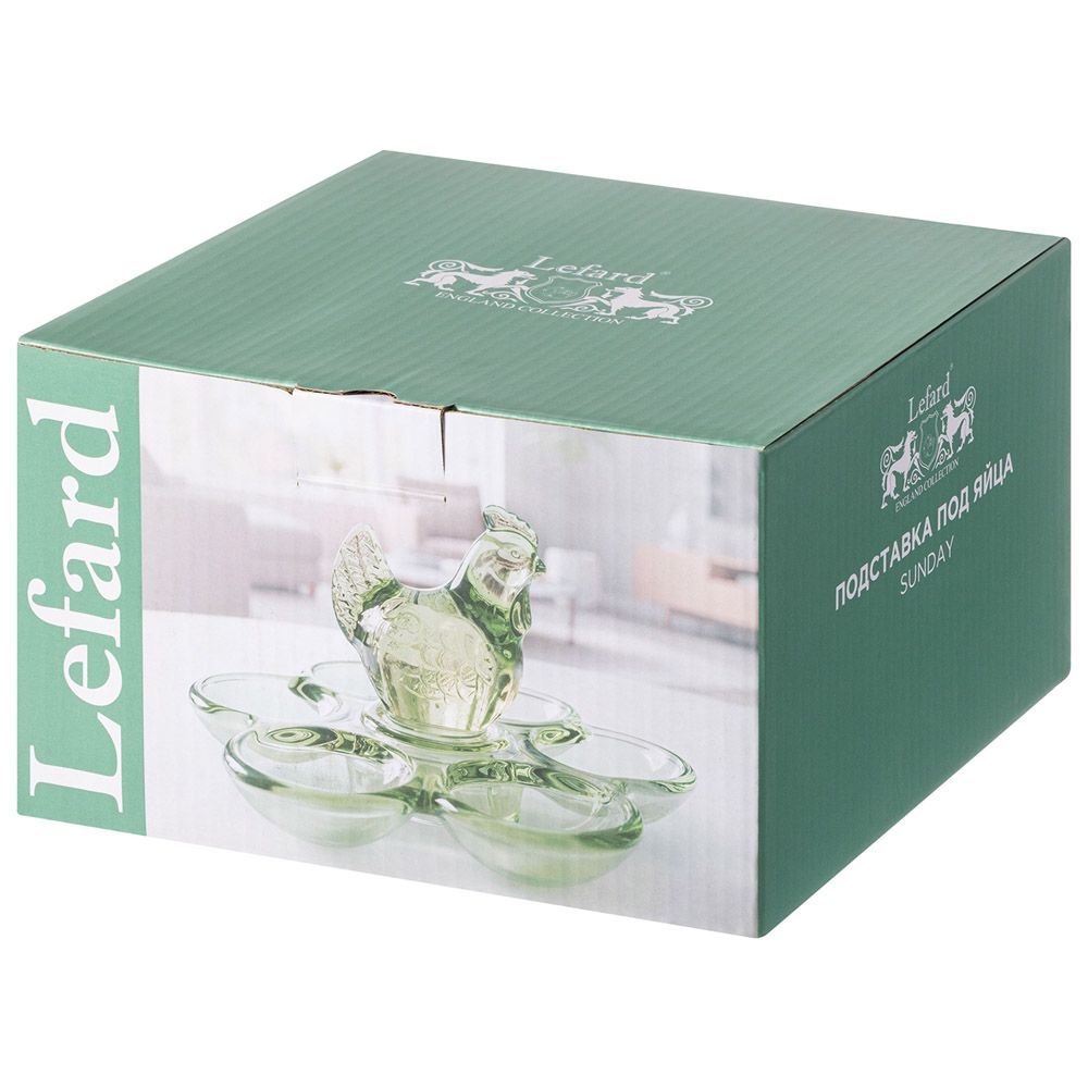 ПОДСТАВКА ДЛЯ 6 ЯИЦ "SUNDAY" GREEN 17,5*16*9 СМ