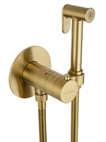 Смеситель с гигиеническим душем и термостатом встраиваемый WONZON & WOGHAND, Брашированное золото (WW-88829909-BG)