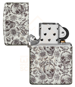 Зажигалка Zippo 49458 Skeleton, Glow in the Dark Green