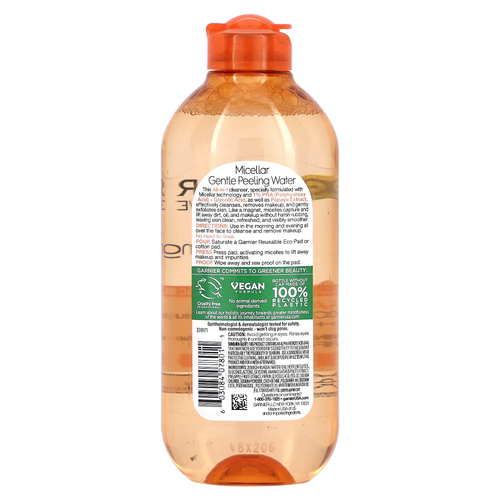 Garnier, SkinActive, мицеллярная вода для деликатного пилинга, 400 мл (13,5 жидк. унц.)