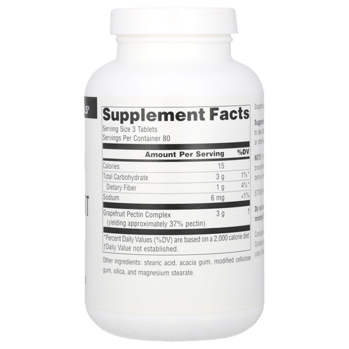 Source Naturals, Грейпфрутовый пектин, 240 таблеток (333 мг в каждой таблетке)