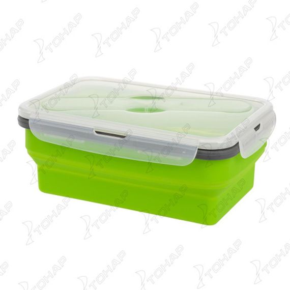 Контейнер силиконовый складной 1000мл с ловилкой (PR-FH049) PR