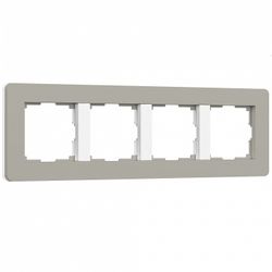 Рамка на 4 поста Werkel Split (дымчатый/белый, soft-touch) W0043067