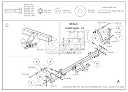 Фаркоп оцинкованный Galia C045A для Citroen Jumper 2006-, FIAT Ducato III 2006-, Peugeot Boxer 2006- платформа(паспорт и сертификат в комплекте)(без электрики)