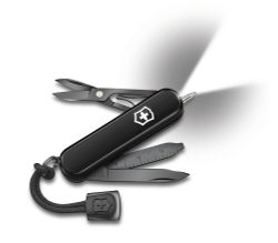 Нож-брелок Victorinox Classic Signature Lite, 58 мм, 7 функций, черный