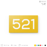 Номер на дверь 521, табличка на дверь для офиса, квартиры, кабинета, аудитории, склада, желтая 120х70 мм, Айдентика Технолоджи