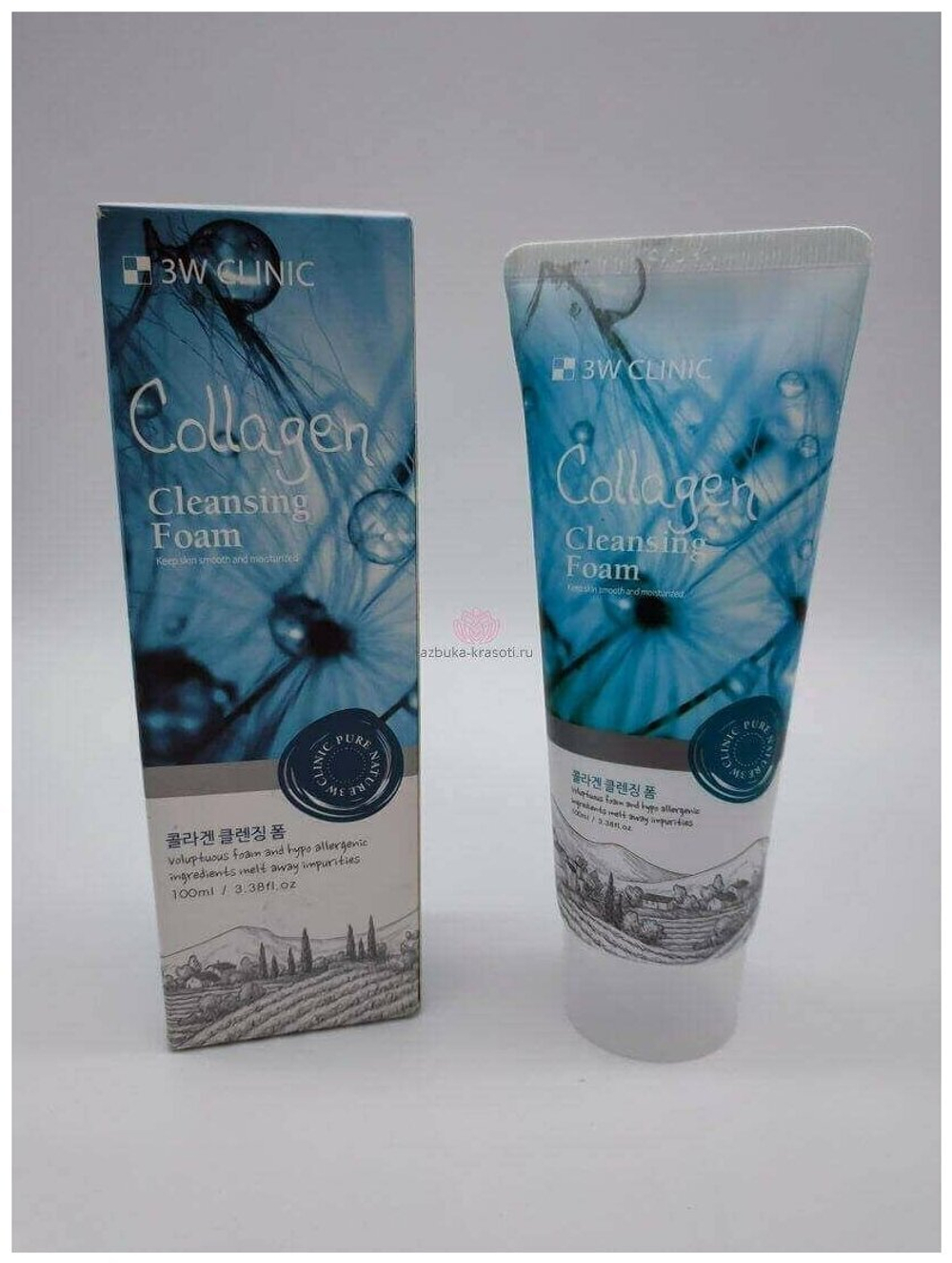 3W Clinic пенка для умывания Collagen Cleansing Foam, 100 мл