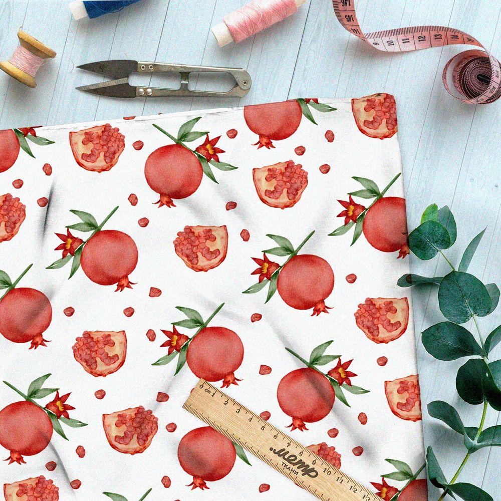 Ткань блэкаут мелкие акварельные гранаты