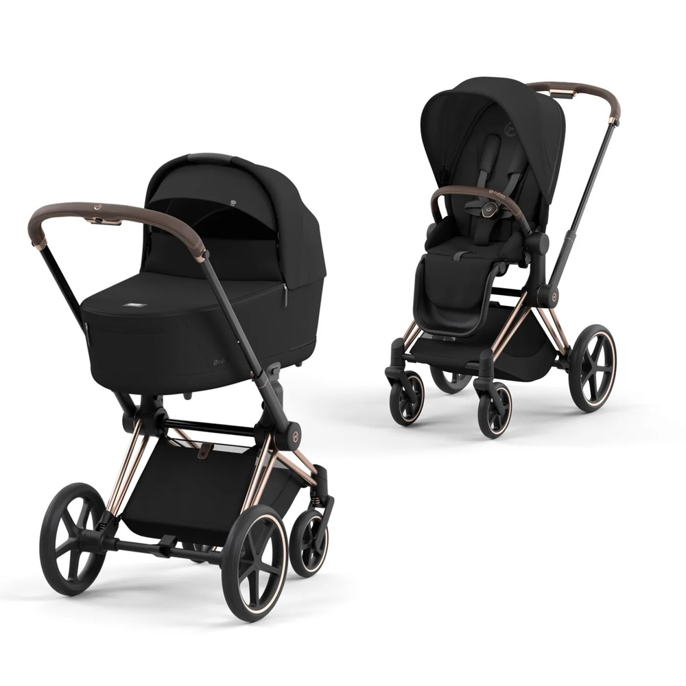 Коляска Cybex Priam IV 2 в 1 цвет Sepia Black на шасси Rosegold