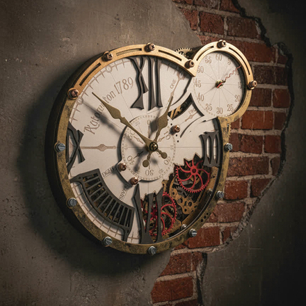 Настенные часы ручной работы «Автоматон 1789 Глостер» — викторианский стимпанк и живое движение времени