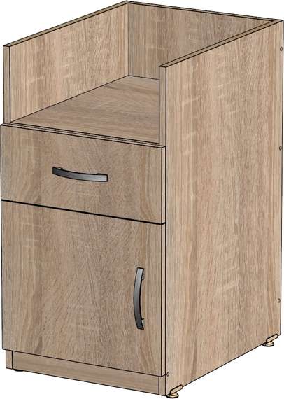 Корпус тумбы приставной 1 ящик Стандарт Про дуб сонома