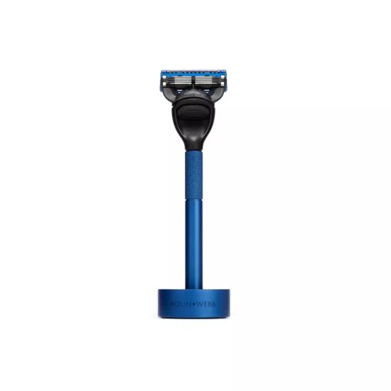 Набор Bolin Webb Generation, бритва матовая синяя, подставка матовая синяя