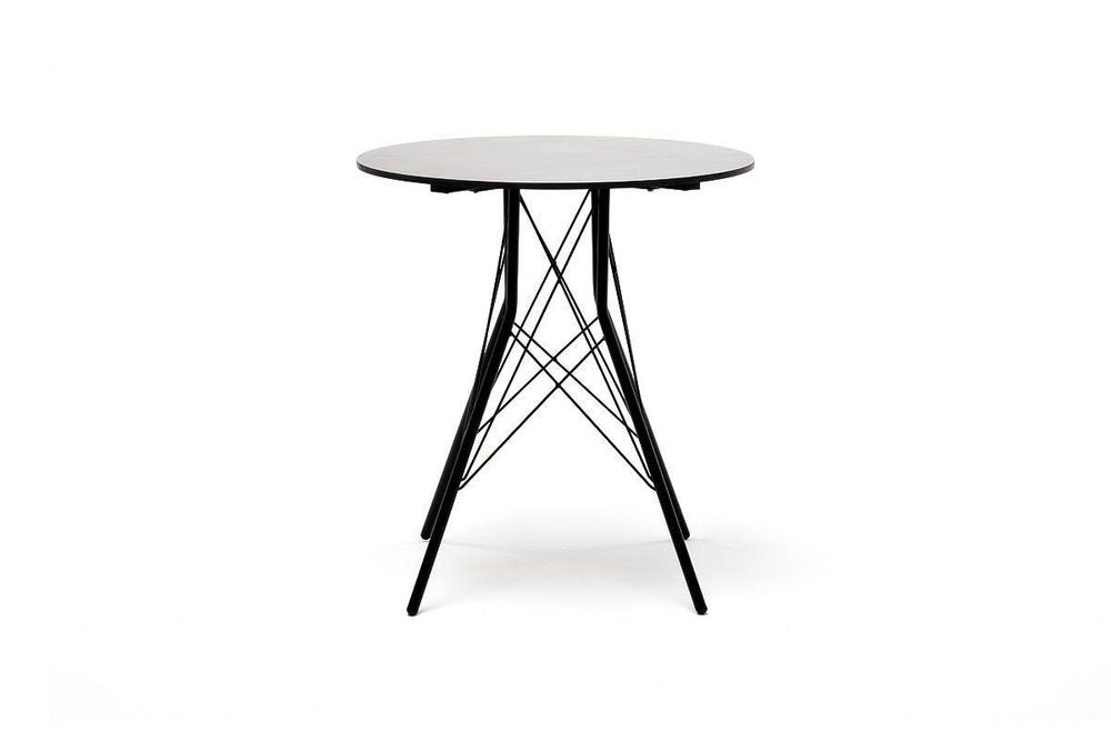 "Конте" интерьерный стол из HPL круглый Ø70см, цвет "серый гранит"