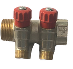 Коллектор NTM 1x1/2 н.р на 2 выхода с вентилями