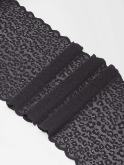 Эластичное кружево леопард черный ширина 22 см