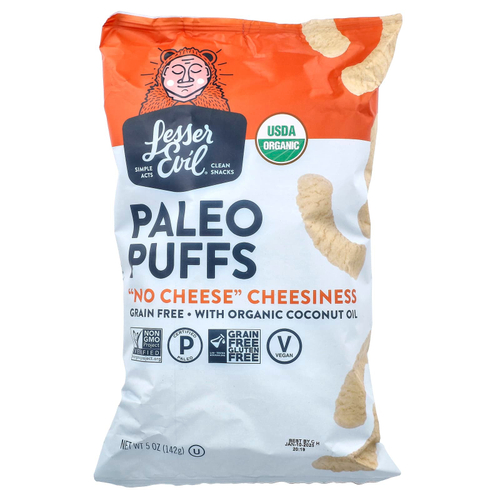 LesserEvil, Paleo Puffs, сырный вкус, 142 г (5 унций)