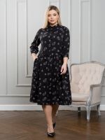 Платье 1329 цветы на черном Novita (Акция)