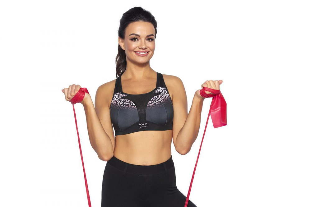 Спортивный бюстгальтер-топ +size Carri (Размер: 95G) (Цвет: черный)