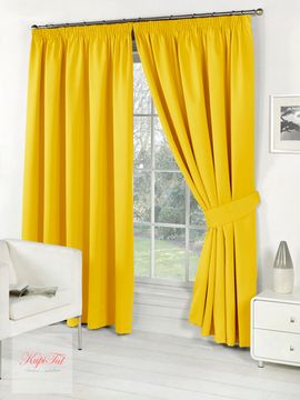 Длинные шторы Classic Blackout (охра), Однотонный блэкаут