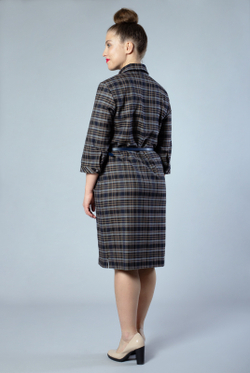 Платье женское 1655А, синяя серая кл #406ССК051655А