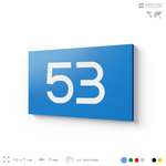 Табличка с номером 53 на дверь квартиры, для офиса, кабинета, аудитории, склада, голубая 120х70 мм, Айдентика Технолоджи