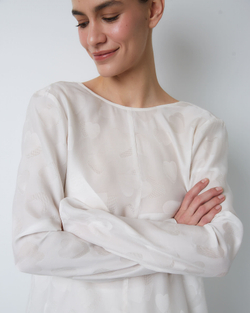 Топ с открытой спиной из смесового шелка Стелла Маккартни сердечки белый