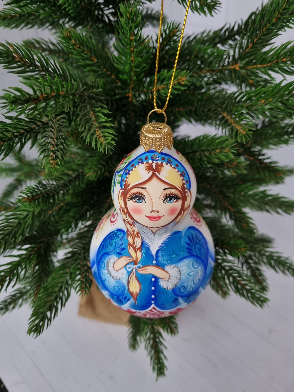 Матрешка стеклянная  Снегурочка