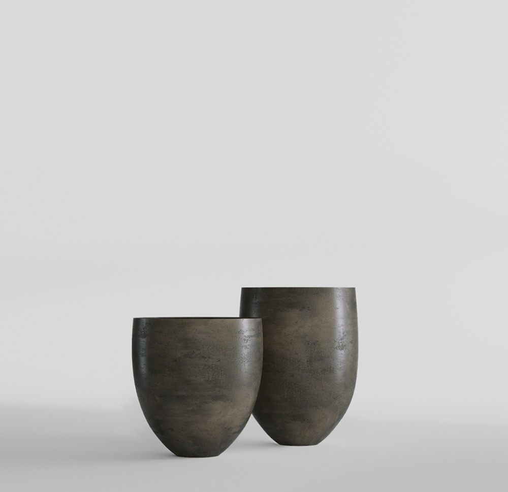 Кашпо, коллекция Concrete (Midnight), форма BARREL