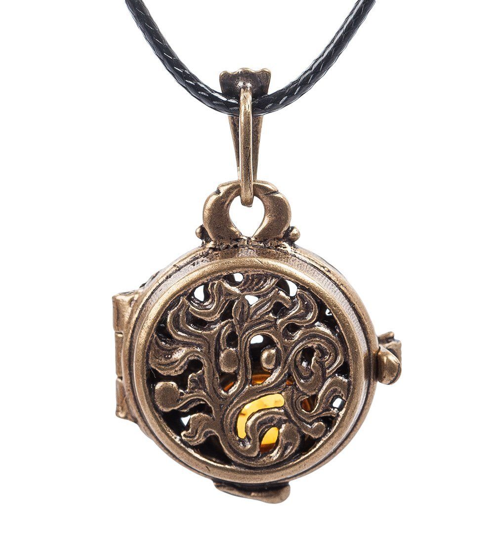 AM- 670 Подвеска «Медальон Голуби» (латунь, янтарь)