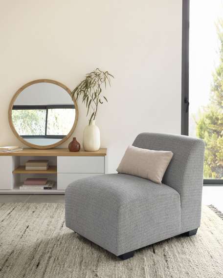 Круглое зеркало Alum из массива минди 80 см