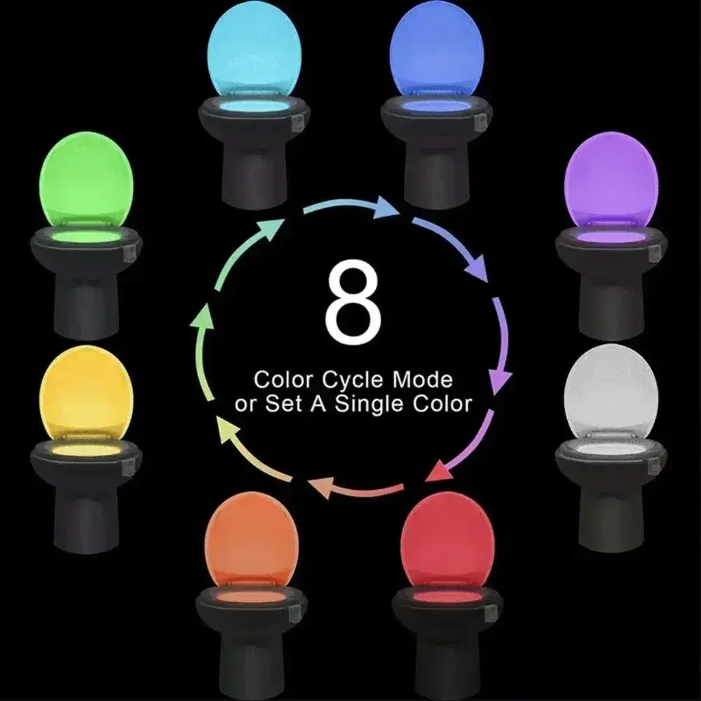 Умная LED подсветка для унитаза. Интеллектуальный датчик движения. Долгая работа от батареек