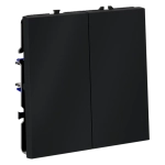 Проходной переключатель встраиваемый VOLTUM S70 двухклавишный 10А, (графит)