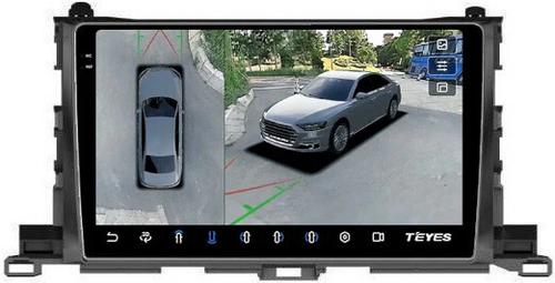 Магнитола для Toyota Highlander 3 U50 2013-2020 - Teyes CC3-2K-360 на Android 10, Быстрая, 2K QLED, CarPlay, 4G SIM-слот, 4 камеры в комплекте