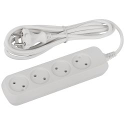 Удлинитель электрический ЭРА UDL-10-430 Greenline 4 розетки без заземления 3м ПВС 2x0.75мм2 | Бытовые удлинители