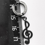 Серьга кольцо (1шт.) "Скрипичный ключ" (24х10мм). Медицинская сталь, титановое покрытие.