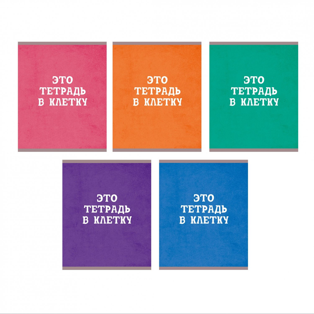 Тетрадь 80л., А5, клетка, Канц-Эксмо "В клетку", скрепка, мелованный картон, 5 дизайнов