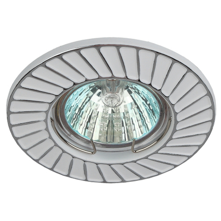 Светильник встраиваемый штампованный ЭРА ST6 CH/WH под лампу MR16 GU5.3 белый/хром