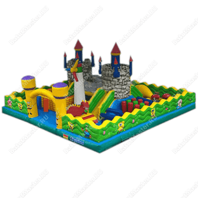 Большой надувной батут "Средневековье" 20*20*5 м