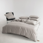 КПБ Однотонный Сатин Элитный на резинке OCER002, 2 спальный, 4 наволочки, простынь 140*200*30