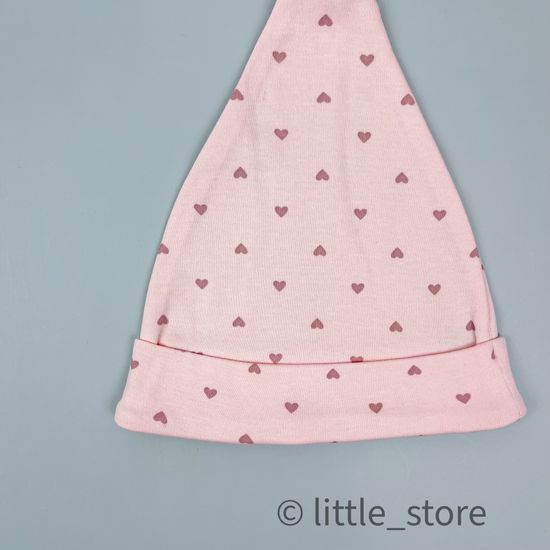 Шапка однослойная "Зайчики и сердечки" светло-розовый