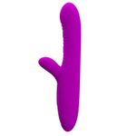 Лиловый вибратор-кролик Angelique с движениями головки - 22 см.