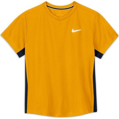 Футболка для мальчика теннисная Nike Court Dri-Fit Victory SS Top B - university gold/obsidian/white