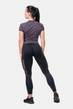 Легинсы женские High Waist & Mesh Leggings 573 Черные
