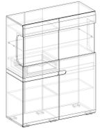 Коллекция Ультра Шкаф витрина 2х. ст. малая (440) Белый/Белый гл. (набор)