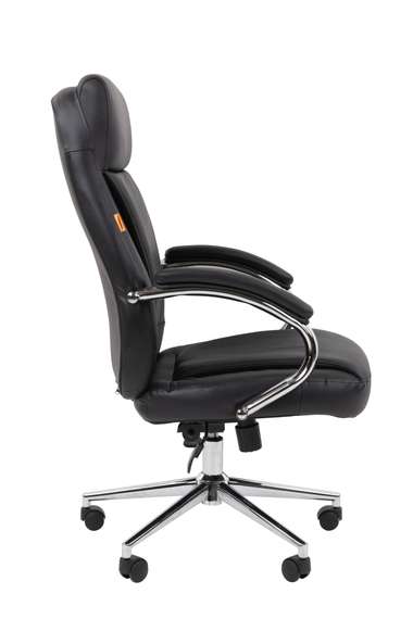 Офисное кресло Chairman 794 Россия хром нат. кожа/экокожа черная